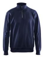 Blåkläder Sweatshirt met halve rits 33691158 | Marineblauw | Maat 3XL - 7330509466254