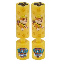 2x Paw Patrol Rubble waterpistool/waterpistolen van foam geel 15 cm