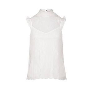 Morgan top met kant ecru