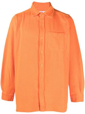 ERL chemise en velours côtelé à logo brodé - Orange