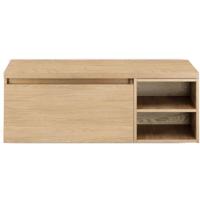 Frozen Badmeubelset 120 cm - Greeplijst in Kleur - Wastafel Regaalkast met Bovenblad Casella Oak