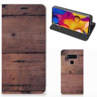 LG V40 Thinq Book | Wallet Case | Old Wood