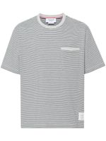 Thom Browne t-shirt rayé à patch logo - Bleu - thumbnail