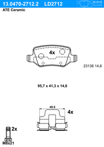 Remblokkenset, schijfrem ATE Ceramic ATE, u.a. für Mercedes-Benz