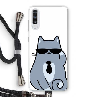 Cool cat: Samsung Galaxy A70 Transparant Hoesje met koord