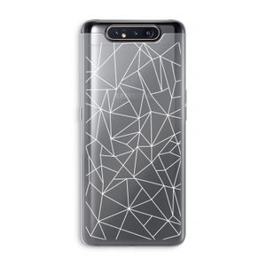 Geometrische lijnen wit: Samsung Galaxy A80 Transparant Hoesje