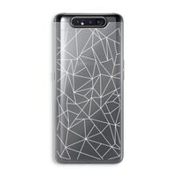Geometrische lijnen wit: Samsung Galaxy A80 Transparant Hoesje