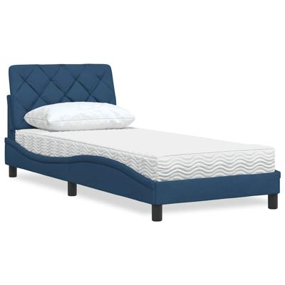 Bed met matras stof blauw 80x200 cm