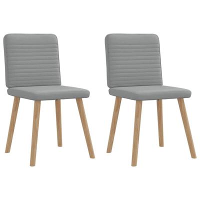 Eetkamerstoelen 2 st stof lichtgrijs