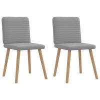 Eetkamerstoelen 2 st stof lichtgrijs