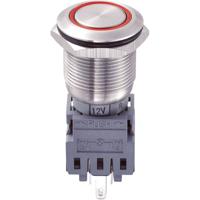 TRU COMPONENTS 701930 LAS1-BGQ-11ZE/R/12V Vandalismebestendige drukschakelaar 250 V/AC 5 A 1x uit/aan Continu Rood IP67 1 stuk(s) - thumbnail