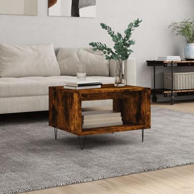 Salontafel 60x50x40 cm bewerkt hout gerookt eikenkleurig