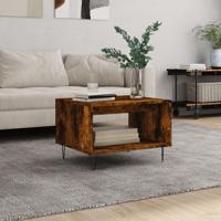 Salontafel 60x50x40 cm bewerkt hout gerookt eikenkleurig