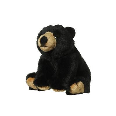 Nature Planet Pluche beer - knuffel beer - zwart - 18 cm - beren knuffelbeesten