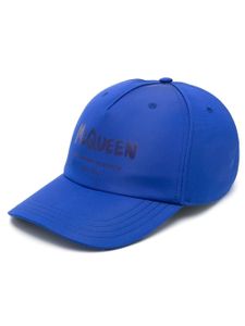 Alexander McQueen casquette à imprimé Graffiti - Bleu