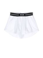 MSGM Kids short plissé à logo imprimé - Blanc