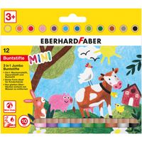 Eberhard Faber kleurpotloden MiniMaxi 3 in 1 1 cm hout 12 stuks - thumbnail