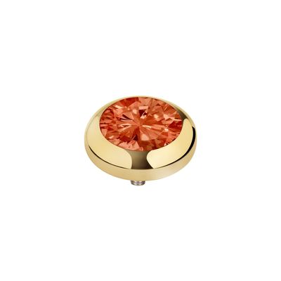 Melano Vivid Season CZ steentje Coral Red Goud
