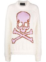 Philipp Plein pull Skull&Bones en maille - Tons neutres