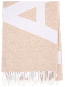 A.P.C. intarsia-knit wool-blend scarf - Tons neutres