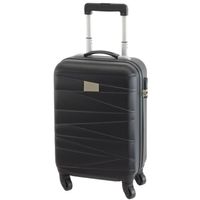 Cabine handbagage reis trolley koffer - met zwenkwielen - 55 x 35 x 20 cm - zwart - thumbnail