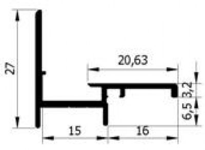 Beglazingsprofiel G15.3.G geanodiseerd