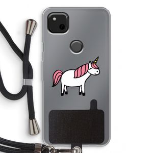 Eenhoorn: Pixel 4a Transparant Hoesje met koord