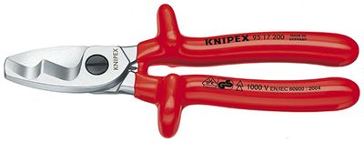 Knipex Kabelschaar met dubbele snijkanten dompelisolatie, VDE-getest 200 mm - 9517200