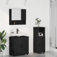 Badkamermeubelset 3 pcs Zwart 61 x 35 x 64 cm Bewerkt hout
