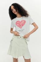 T-shirt met korte mouwen hart - WHITE - S