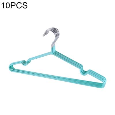10 STKS huishoudelijke roestvrijstaal PVC coating anti-slip Traceless kleren Droogrek (mintgroen)