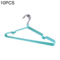 10 STKS huishoudelijke roestvrijstaal PVC coating anti-slip Traceless kleren Droogrek (mintgroen)