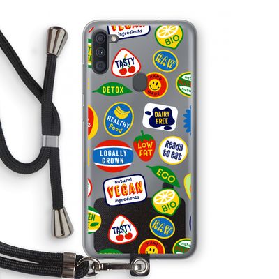 Fruitsticker: Samsung Galaxy A11 Transparant Hoesje met koord