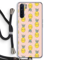 Ananas: Oppo A91 Transparant Hoesje met koord