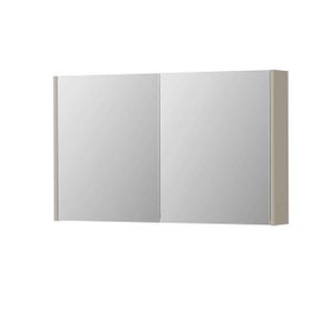 INK SPK1 Spiegelkast - 100x14x60cm - 2 deuren - dubbelzijdige Spiegel - schakelaar en stopcontact - MDF lak Mat kasjmier grijs 1110679