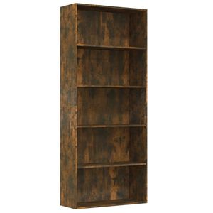 The Living Store Boekenkast Luxe - Gerookt Eiken - 80 x 30 x 189 cm