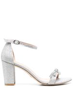 Stuart Weitzman sandales en cuir à paillettes - Argent