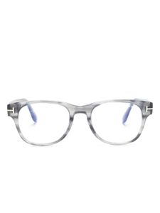 TOM FORD Eyewear lunettes de vue rondes à logo gravé - Gris