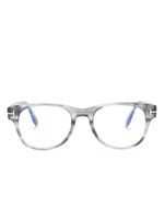 TOM FORD Eyewear lunettes de vue rondes à logo gravé - Gris