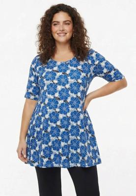 Yoek Tunic Wide BottomE | Blauw | Maat 42/44