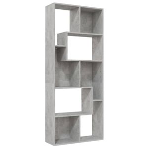 The Living Store Boekenkast - Betongrijs - 67x24x161 cm - Spaanplaat