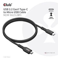 CLUB3D USB 3.2 Gen1 Type-C to Micro USB Cable M/M 1m /3.28ft - thumbnail