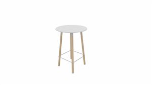 Tafel 9411 barhoogte - 80 cm. - Alu - Wit - Beuken naturel