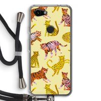 Cute Tigers and Leopards: Pixel 3a Transparant Hoesje met koord