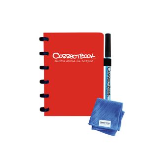 Notitieboek Correctbook A6 lijn 40blz horizon red