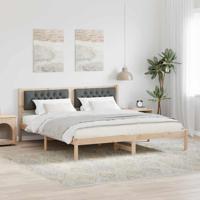 Bedframe met hoofdeinde Donkergrijs 160 x 200 cm Stof Bedframe met hoofdeinde Donkergrijs 160 x 200 cm Stof