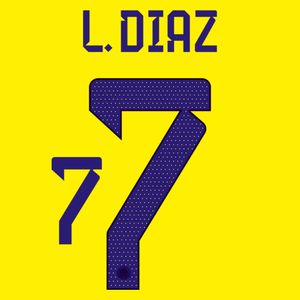 L.Diaz 7 (Officiële Colombia Bedrukking 2022-2023)