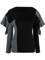 Issey Miyake Top met colourblocking - Zwart - thumbnail
