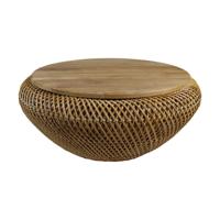 Trapezium Salontafel - 80 - Naturel - Rotan/teak