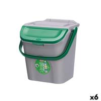 Vuilnisemmer Stefanplast ECOWAY Groen Grijs Polypropyleen 28 L Stapelbaar (6 Stuks)